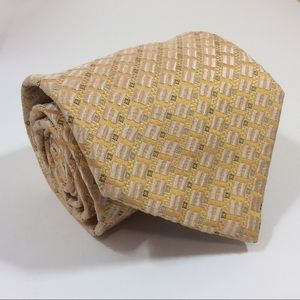Giorgio Redaelli gold geometric silk tie